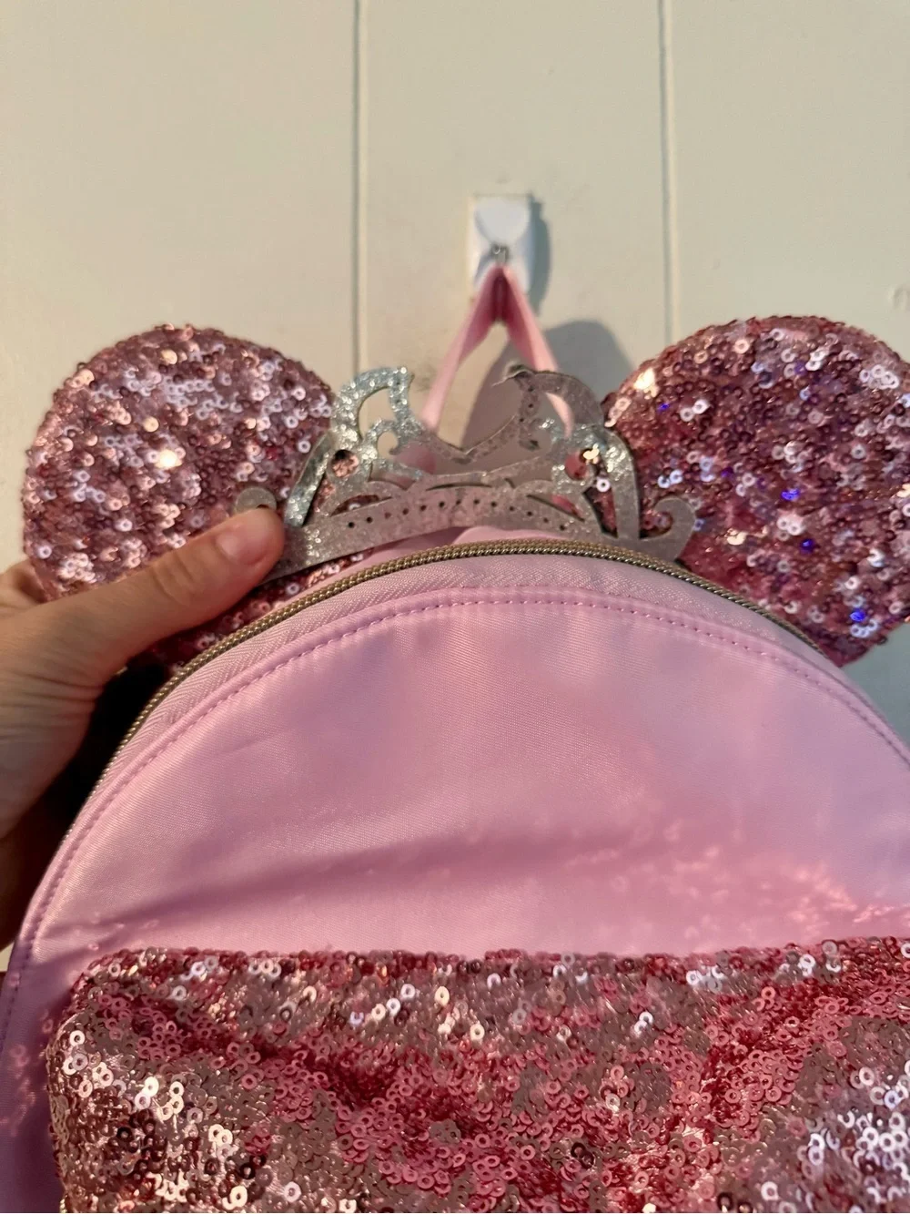Disney Cruise Line DCL Bibbidi Bobbidi Boutique Backpack Pink Sequin